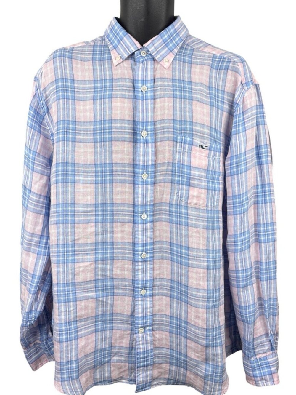 Vineyard Vines Linen Classic Fit Tucker Shirt Long Sleeve Men’s XL Preppy Blue